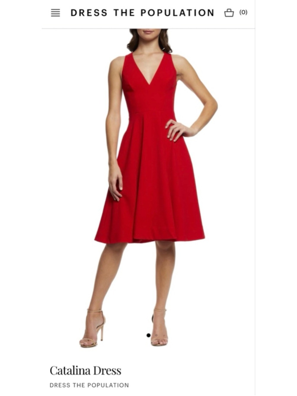 Women's DRESS THE POPULATION Red Catalina Dress L